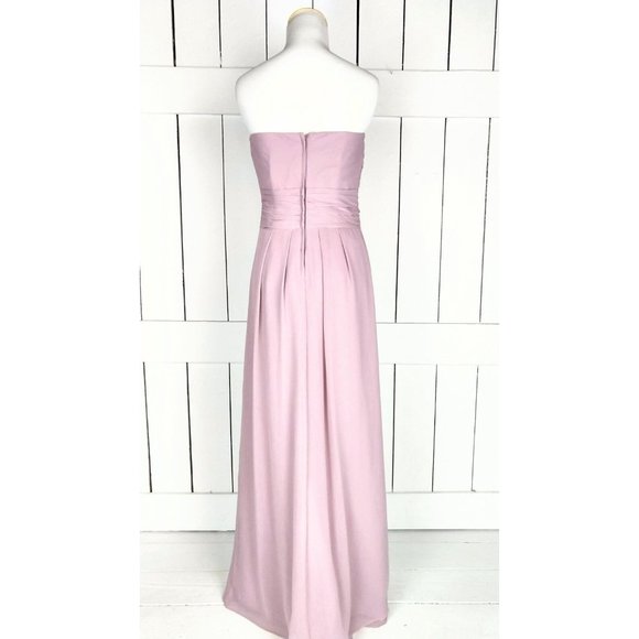 Quartz chiffon sweetheart neckline cascade bridesmaid long maxi dress - Picture 5 of 6